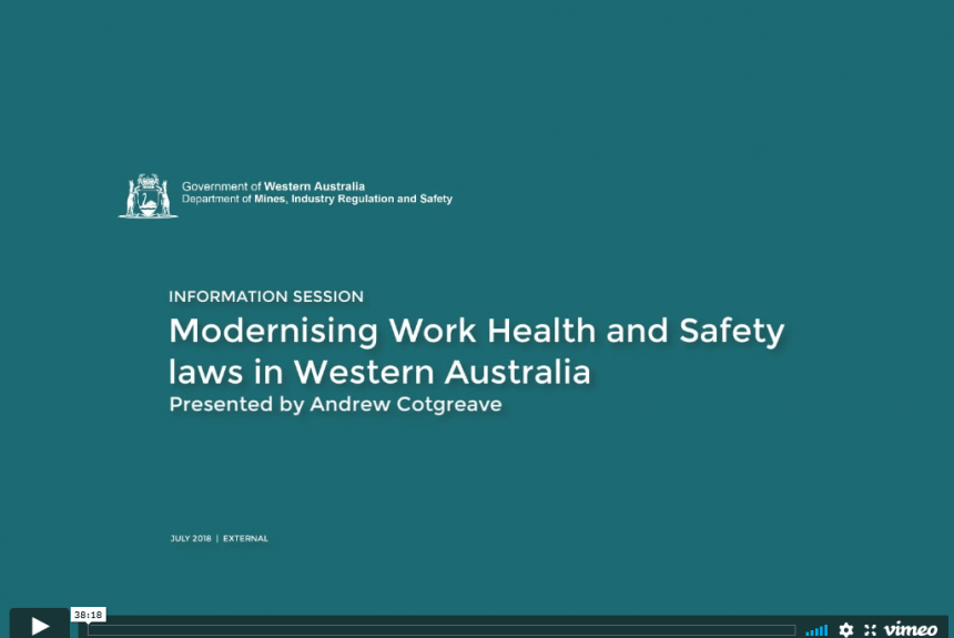 Modernising Work Health and Safety laws in WA â€“ an information session