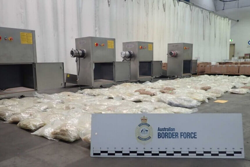 Almost half a tonne of MDMA worth $57 million found in sausage-making machines